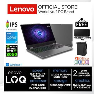 Laptop Lenovo LOQ Gaming i5-12450HX RTX3050 512GB SSD